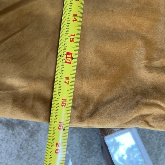 Set of Three (3) Fall Gold Velvet Rectangle Pillow Covers. Approx 11 x 19" - Picture 4 of 5